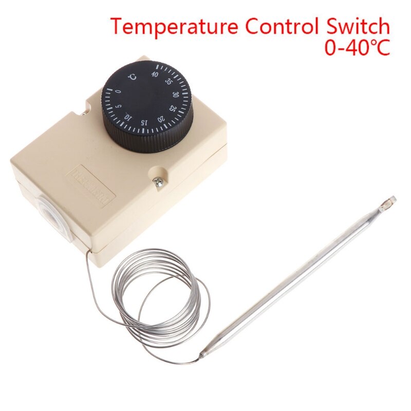 AC220V 0-40 Temperatuur Schakelaar Capillaire Thermostaat Controller W Waterdichte Doos