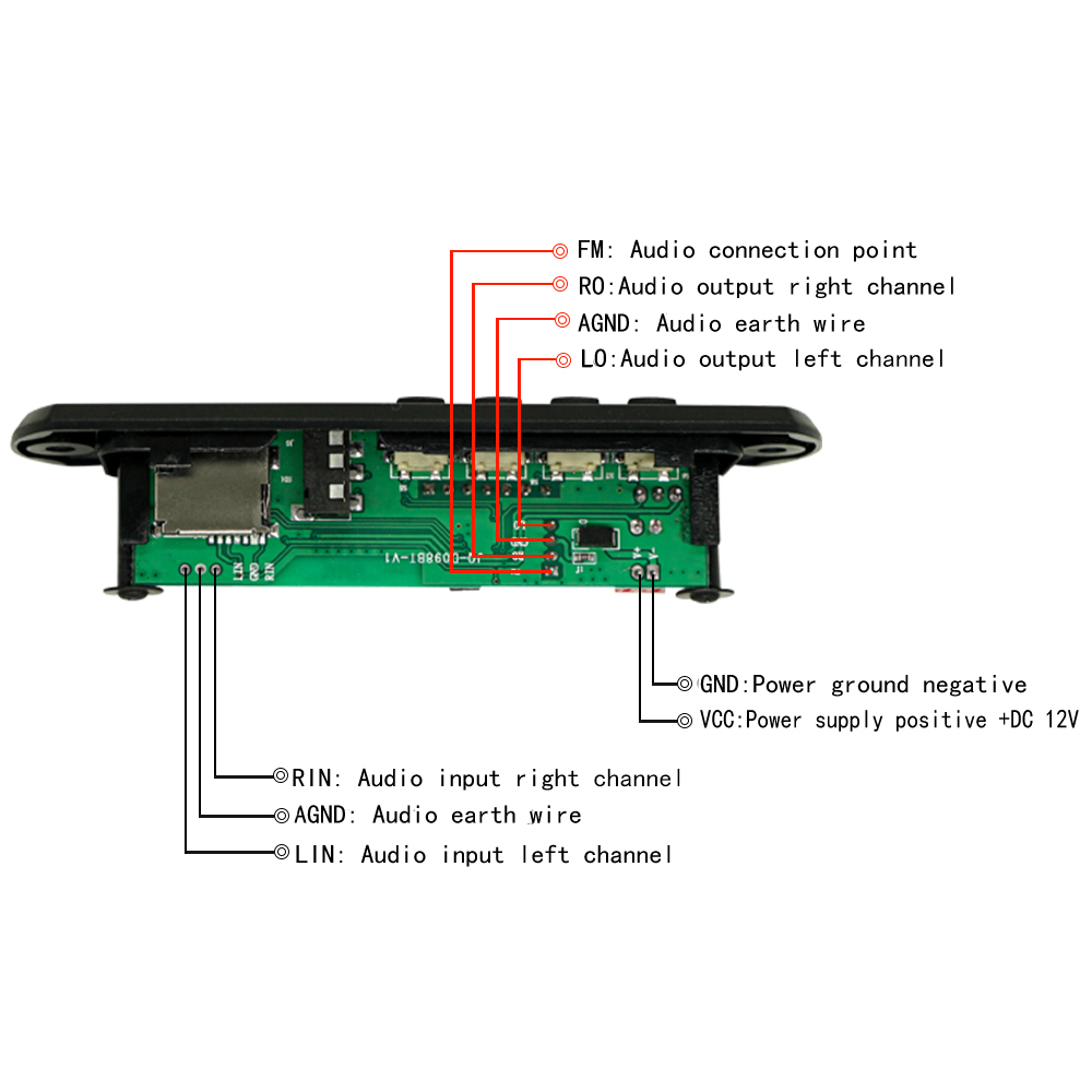 Color Screen Wireless Bluetooth 5.0 12V MP3 WMA Decoder Board Car Audio USB TF FM Radio Module MP3 Player With Remote Control
