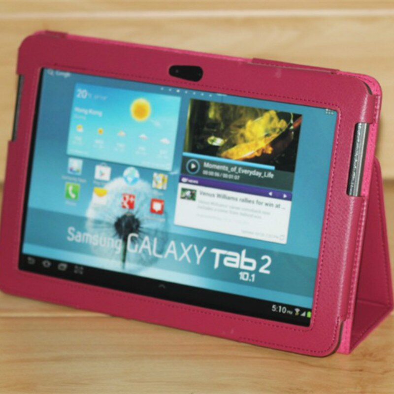 Voor Samsung Galaxy Tab 2 10.1Inch Case Tablet GT-P5100 P5110 P5113 P7500 P7510 Pu Leather Flip Folio GT-P5110 P5100 magneet Cover