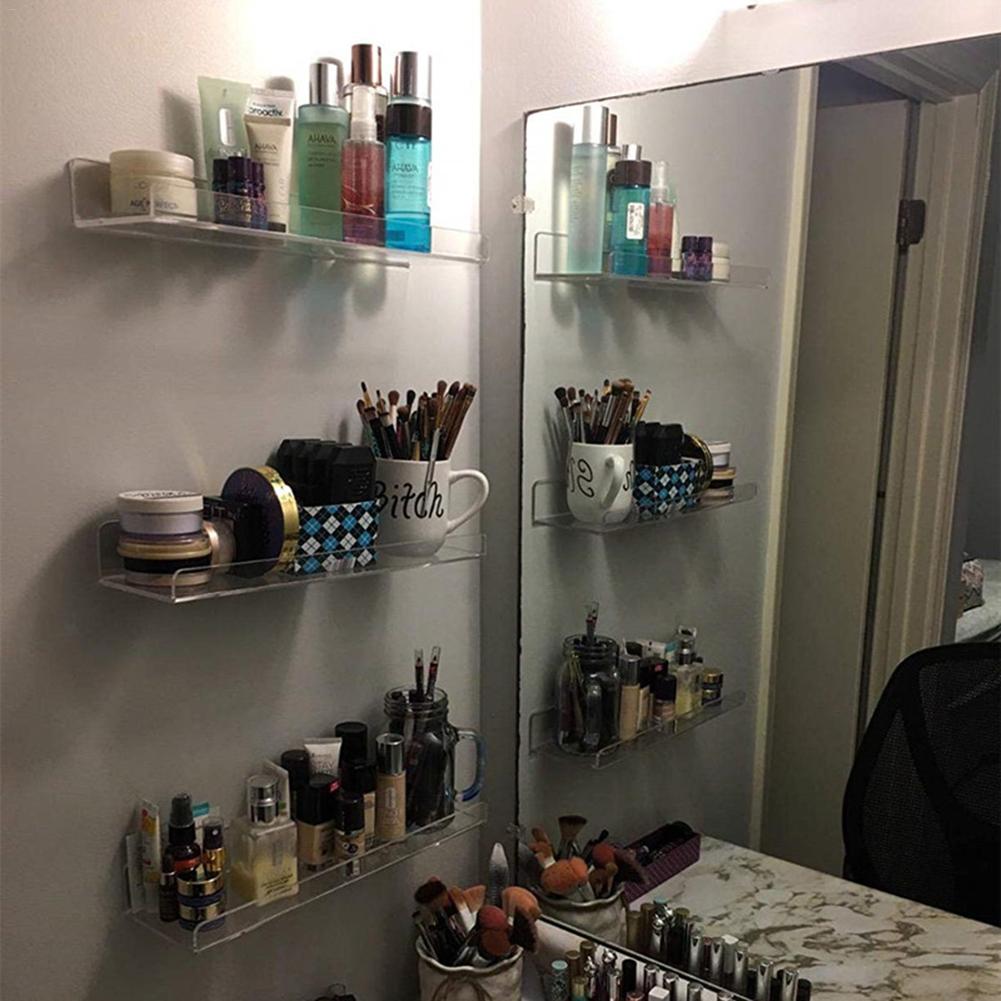 Home Office Boek Opslag Rack Foto Verzamelen Acryl Muur Drijvende Plank Invisible Clear Badkamer Opslag Plank Display Organizer