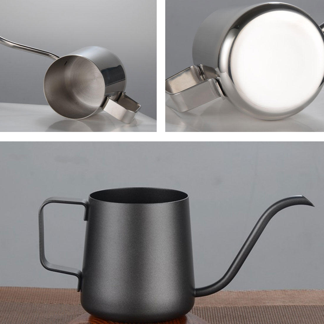 350/250ML Stainless Steel Hand Punch Pot Coffee Pot Drip Gooseneck Spout Long Mouth Kettle Teapot Coffee Pot Long Mouth