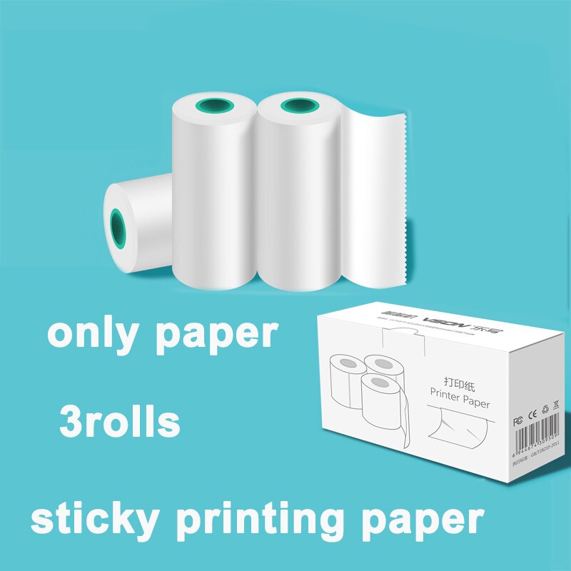 Thermal Printer MINI Wirelessly Bluetooth 200dpi Photo Label note Portable Printer Printing USB Portable MINI Thermal printer: paper1