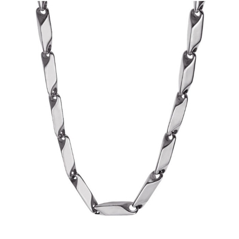 Punk or/argent couleur coloré pendentif collier personnalité hommes bijoux: silver-55cm