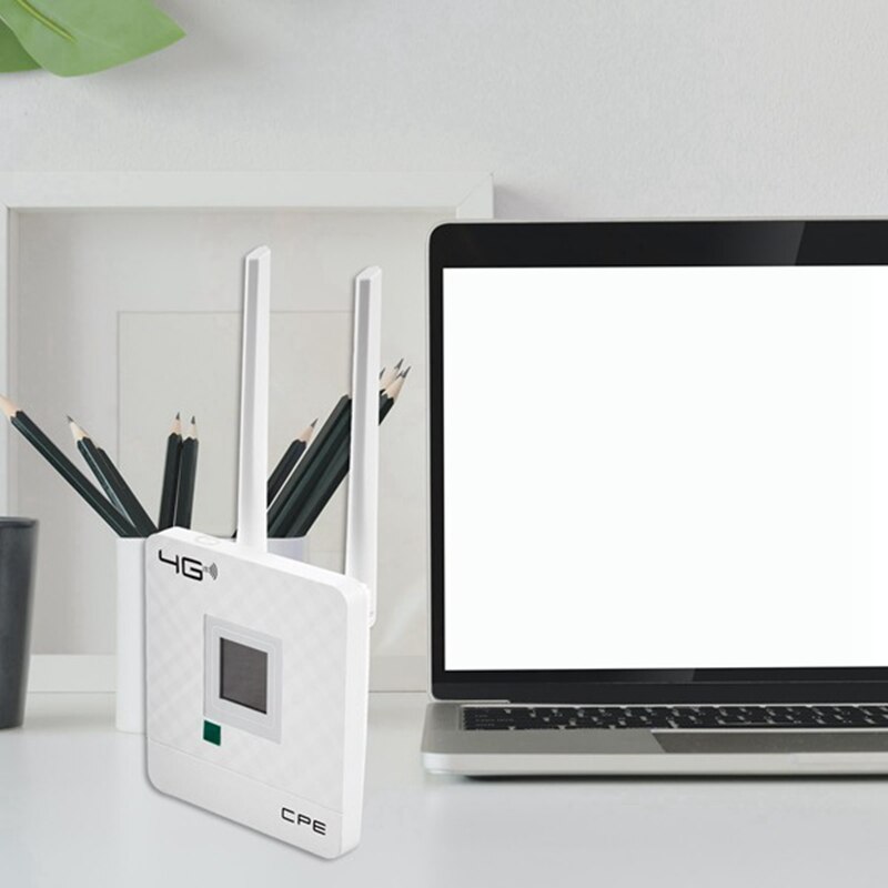 Wireless CPE 4G Wifi Router Portable Gateway FDD TDD LTE WCDMA GSM External Antennas SIM Card Slot WAN/LAN Port EU Plug