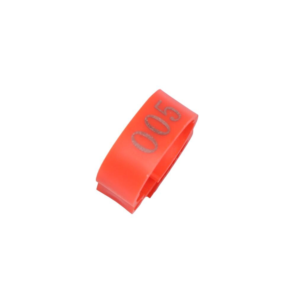 Kip Voet Ring NO.001 ~ 050 Maat Verstelbaar Gevogelte Been Digitale Label Gesp Ring Plastic Kwartel Eend Gans Landbouwmachines 50Pcs: Rood