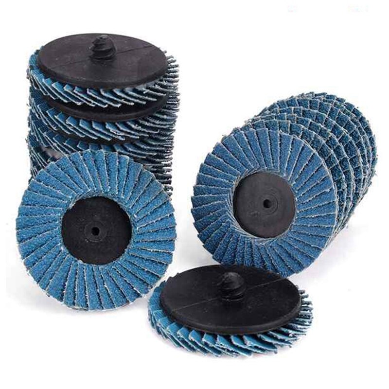 30 PCS 2 Inch Quick Change Flap Disc 40/80/120 Grit Roloc Flap Discs Sanding Disc for Angle Grinder