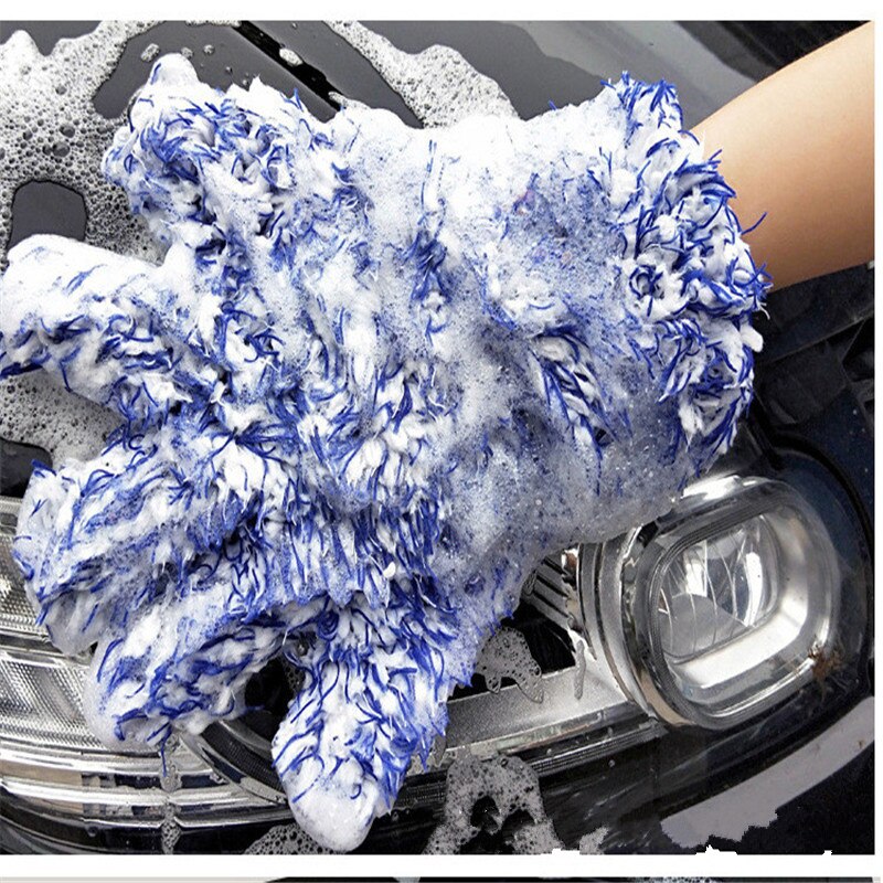 1 Pcs Coral Fleece Car Washing Gloves Multi-Used Soft Automobiles Cleaning Gloves Auto Detailing Cleaning Tools Supplies
