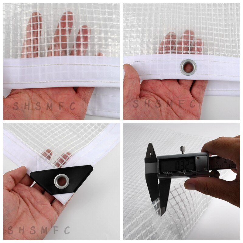 0.32mm plandeka folia PE balkon ogród przezroczysta siatka format odporna na deszcz tkanina szklarnia sukulenta tkanina przeciwdeszczowa