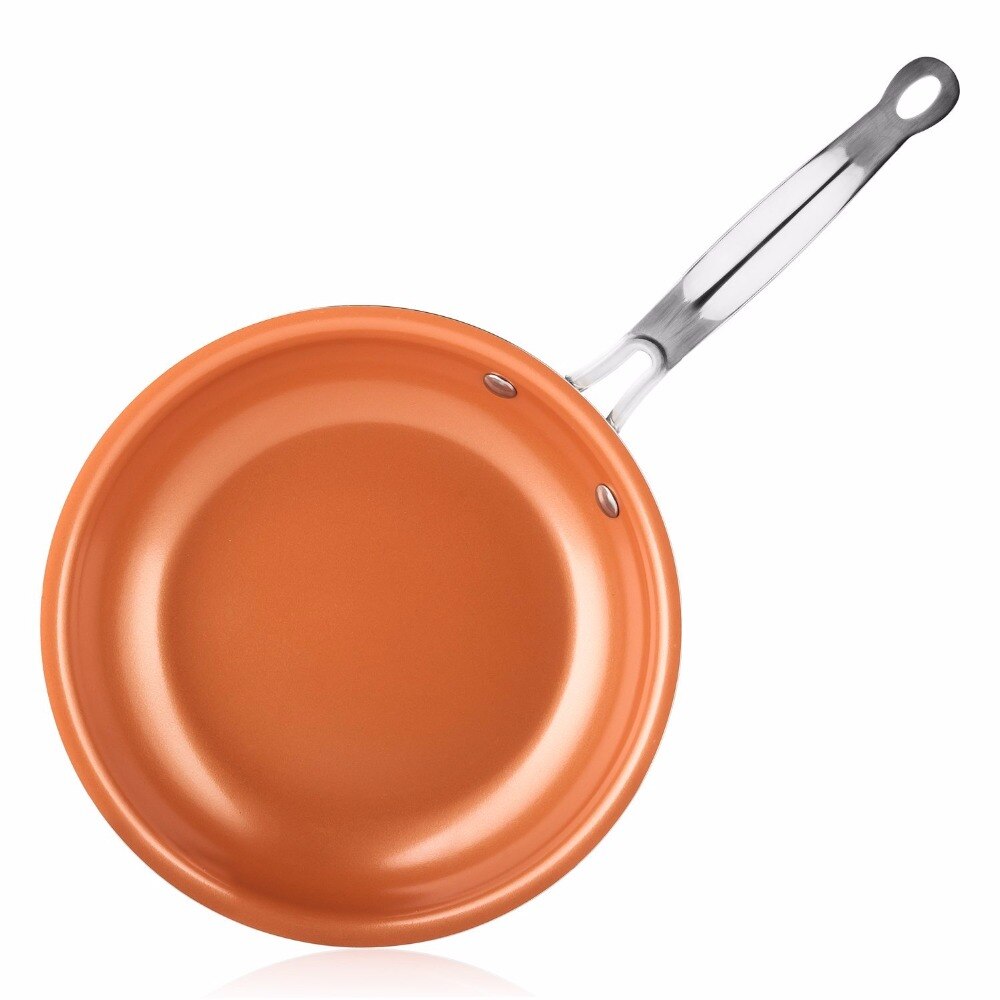 Red Copper 8-Inch 10-Inch 12-Inch Fry Pan Nonstick Omelet Pans for Induction, Gas, Electric & Stovetops: 12-Inch