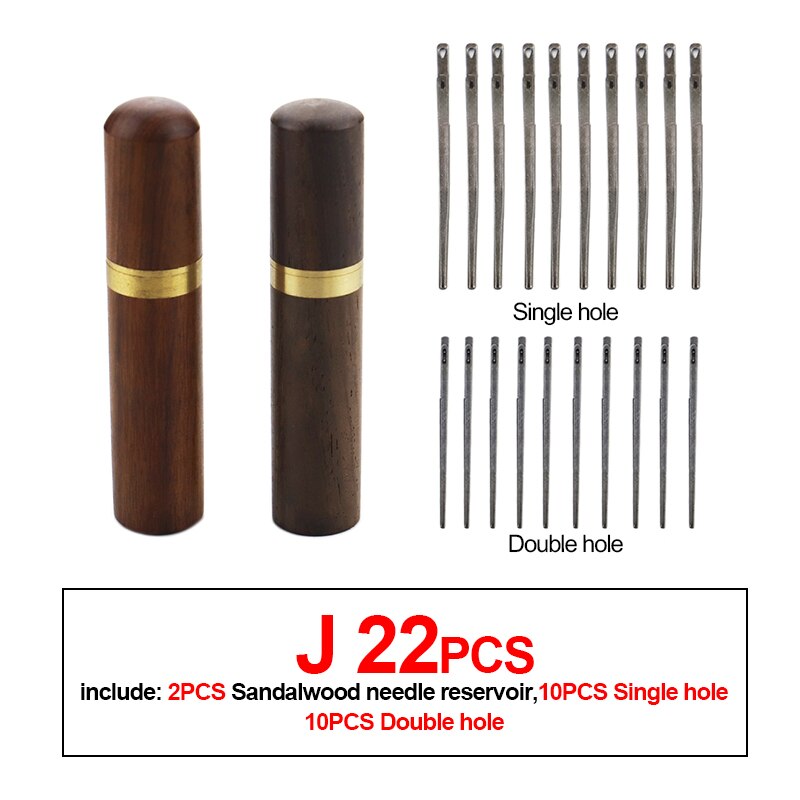 DIY leather sewing needle knitting flower needle household stainless steel hand sewing needle embroidery tool leather sewing set: J 22PCS
