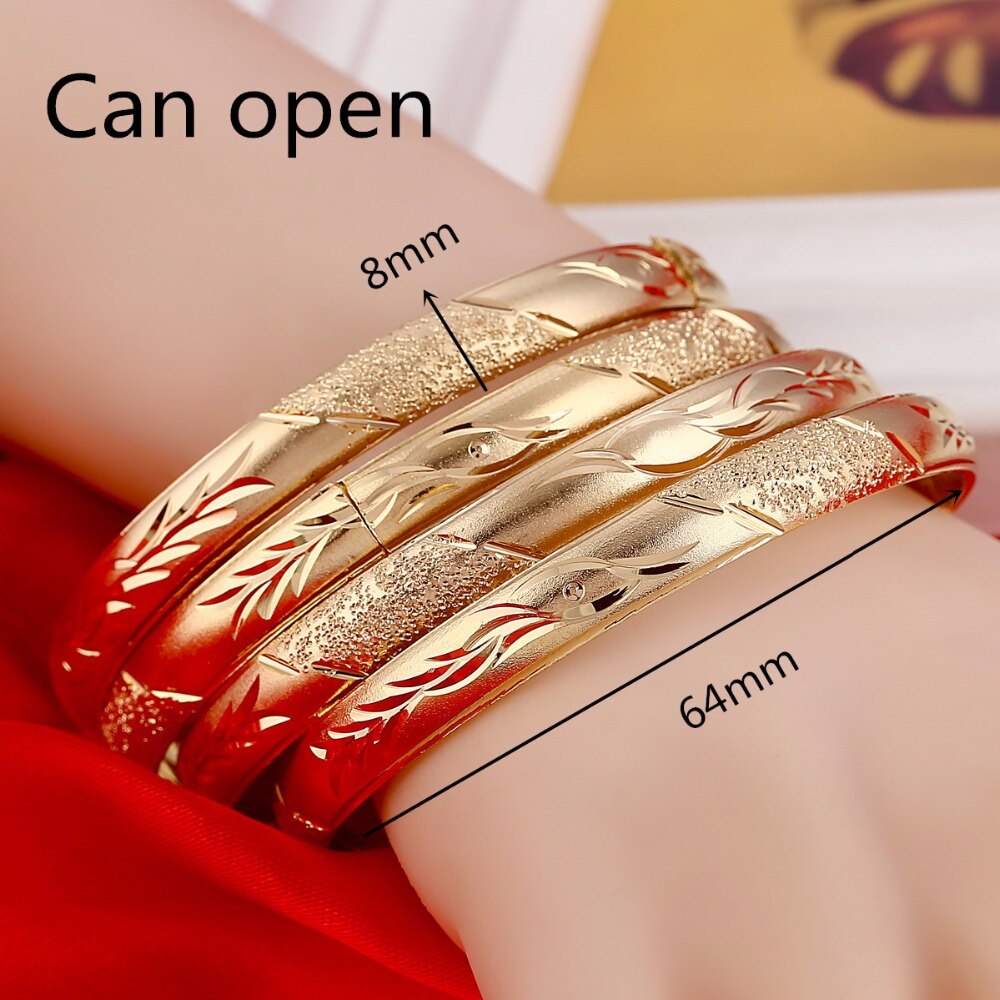 Openable Dubai 8 MM Breedte Goud Bangles Vrouwen Mannen Goud Vrouwen Armbanden Afrikaanse Europese Ethiopië Sieraden Bangles