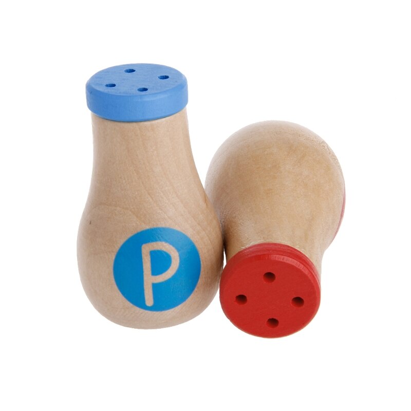 2ps Kids Pretend Role Play Kitchen Fruit Food Wooden Toy Cutting Set Child Kitchen seasoning bottle seasoning jar