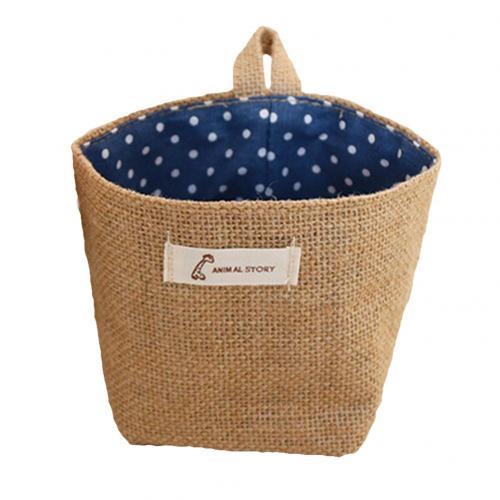Vintage pliable suspendus articles divers blanchisserie vêtements cosmétique rangement organisateur panier Bin linge stockage décor à la maison jouet panier: Blue Dots