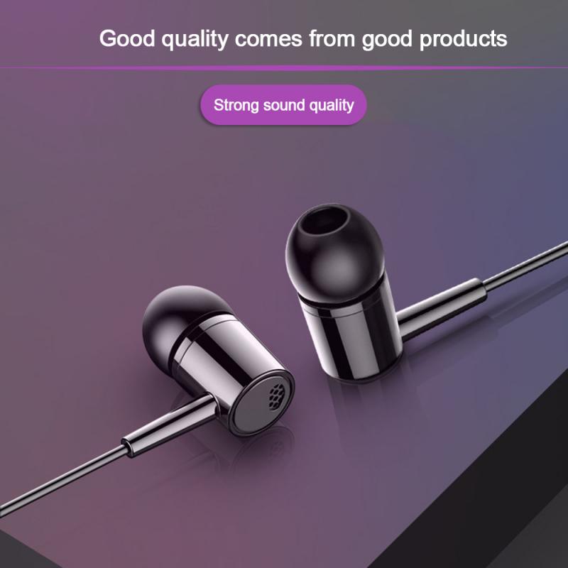 Earbuds Noise Reduct 3.5mm Earphones Stereo With Microphone High Fidelity Sound Subwoofer For Samsung Laptop Tablet Phone PC