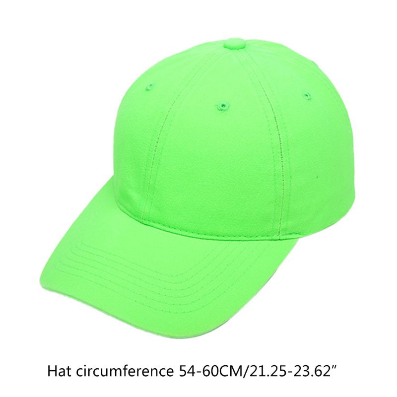 Unisex Leuchtstoff Neon Baseball Kappe Helle Feste Farbe Im Freien Sonnenschutz Hut