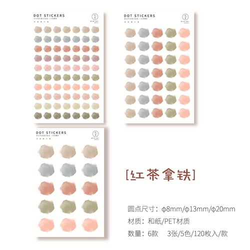 Kirjain numero väri pisteet päiväkirja koristeellinen kawaii japanilainen paperitavara pyöreä tarrat scrapbooking tee-se-itse päiväkirja albumi tikku etiketti: 1