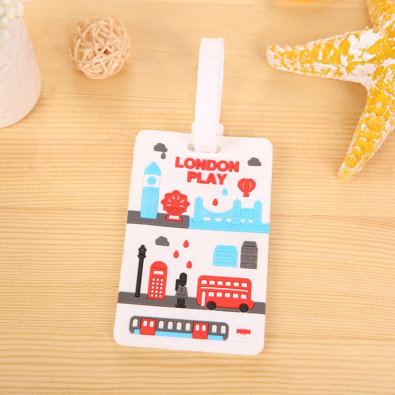 Lovely Cartoon Animal Giraffe Luggage Tag Travel Accessories Silica Gel Suitcase ID Address Label Baggage Name Tags: O