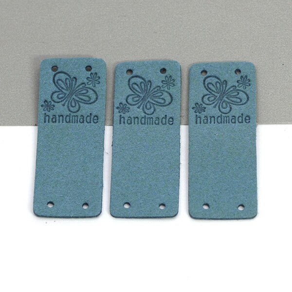 Etichetta fatta a mano farfalla 20 pezzi etichette in pelle per abbigliamento etichette fatte a mano per cucito cappello fai da te accessori per cucire 2x5CM 10 colori: 06