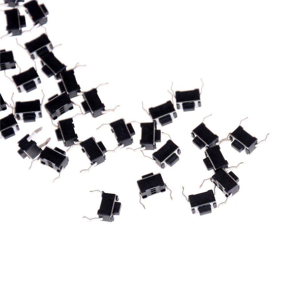 30pcs Panel PCB Momentary Tactile Tact Push Button Micro Switch 2 Pin DIP Light Touch 3*6*4.3 mm Keys Keyboard