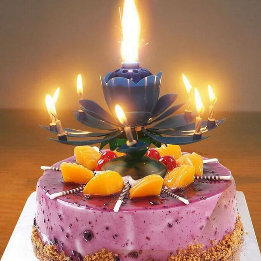 Cake Kaars Musical Kaars Lotus Bloem Vormige Party Art Gelukkige Verjaardag Kaars Lights Party Diy Taart Decoreren Leveringen