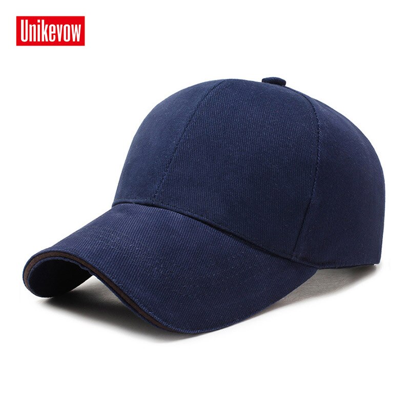 UNIKEVOW 100% cotton Simple style baseball cap For Men And Women Sports Leisure Hats Hip Hop Solid baseball cap: Navy / Adjustable