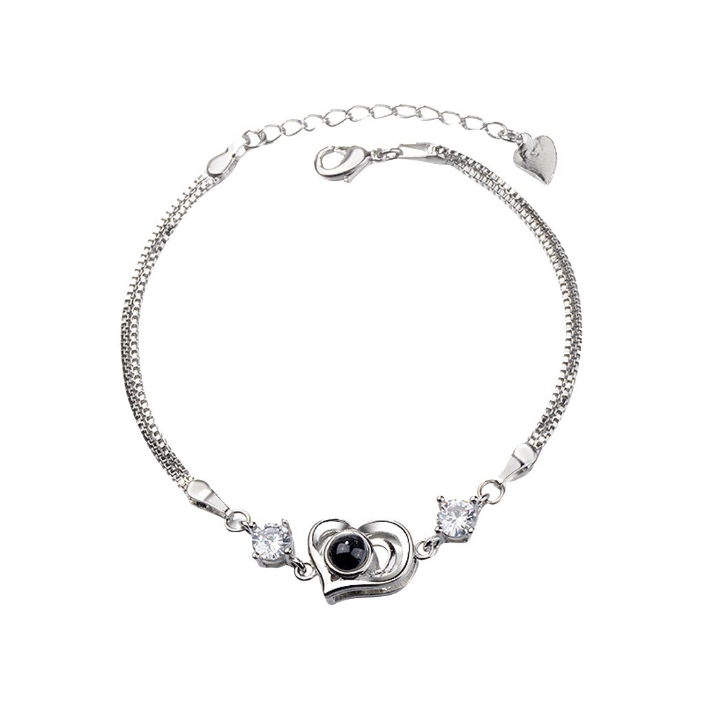 Gold Armbinde Mädchen Neue 100 Sprachen ICH Liebe Sie Valentinstag Speicher Projektion Armbänder Weihnachten