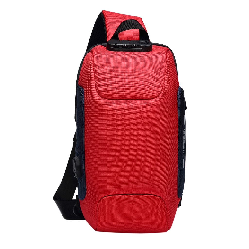 OZUKO hommes multi-fonction sac de messager Anti-vol étanche sac de voyage coffre bolsa feminina: Rouge