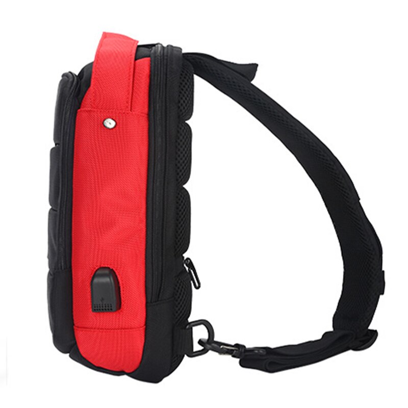 OZUKO Multifunction Waterproof Crossbody Bag Travel Men Chest bags External USB interface Sports shoulder bag Chest Pack