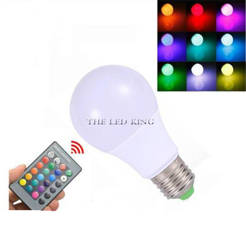 Ampoule LED RGB E14 de 3W, 5W, 10W, 15W, 85-265V, variable, avec télécommande IR, 16 couleurs