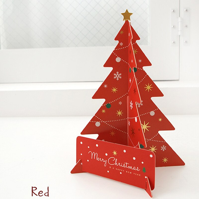 3d juletræskort glædelig jul xmas velsignelseskort for året: Rød