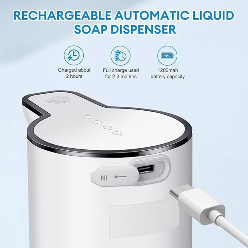 Lamgool automatisk tvålpump skummande/gel handsprit dispenser badrum kök 4- hastigheter justerbar uppladdningsbar