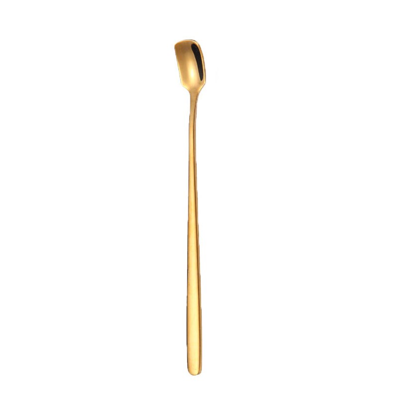 304 rostfrei Stahl Kuppel Nachtisch Löffel bunt lang handhaben Bar Platz Scoop Honig Kaffee Aufsehen Becher Dekor Geschirr 17cm lang: Gold