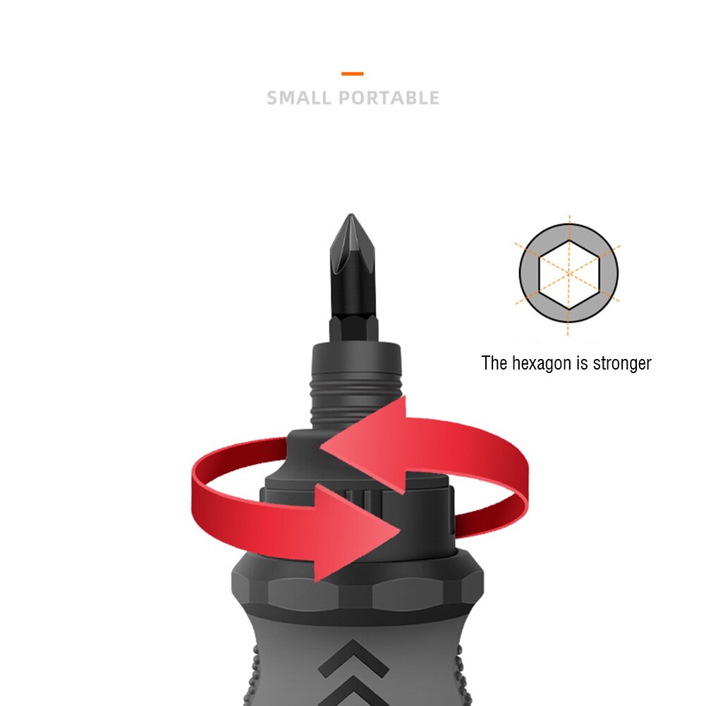 Small Manual Ratcheting Dual-Use Screwdriver Phillips Slotted 2 in 1 Mini Screwdriver Telescopic Double-Head Screwdriver