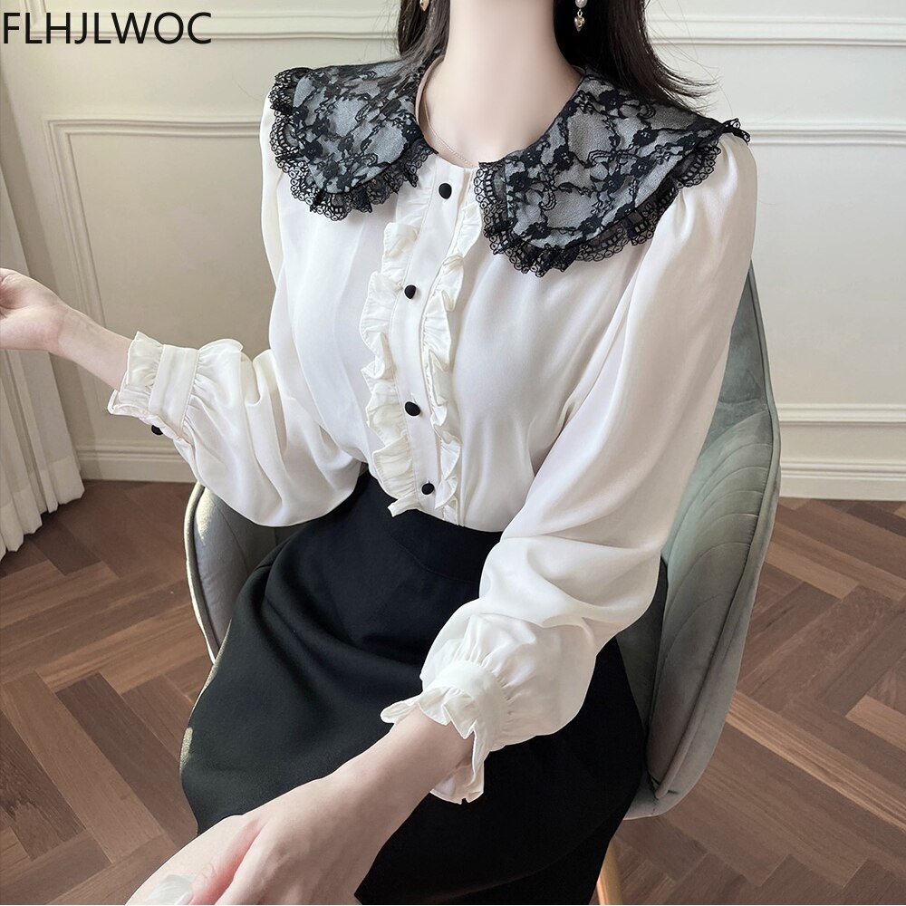 frauen Nette oben Adrette Jahrgang Japan schick Korea Einreiher Geschmack Elegante Formale Hemden Blusen Rosa Weiß