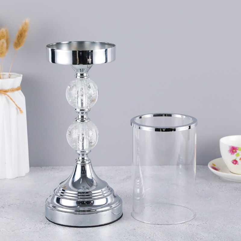 Europe Metal Crystal Candlesticks Candle Holder For Coffee Dining Table Wedding Christmas Halloween Party Home Decoration ZXC004