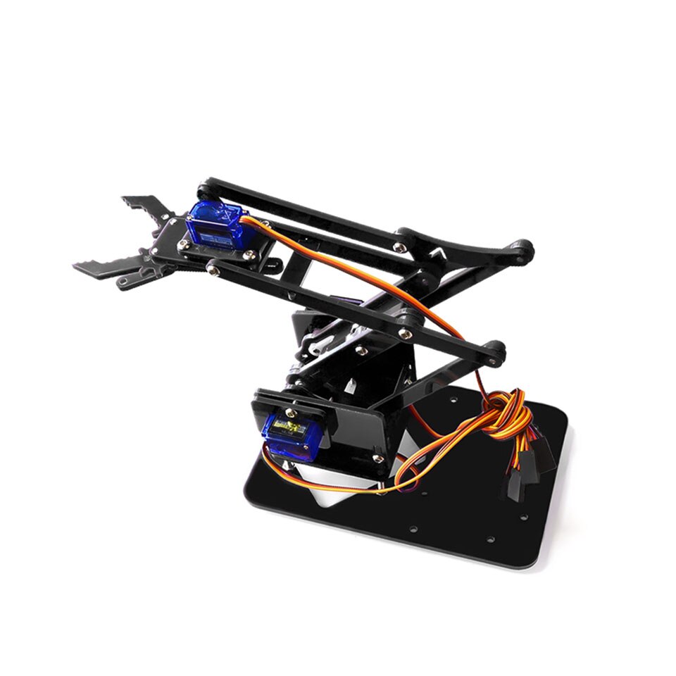 Diy robotmanipulator onderdelen voor uno leerpakketten acryl maker cultuurset enkele poot zonder servo: Zwart
