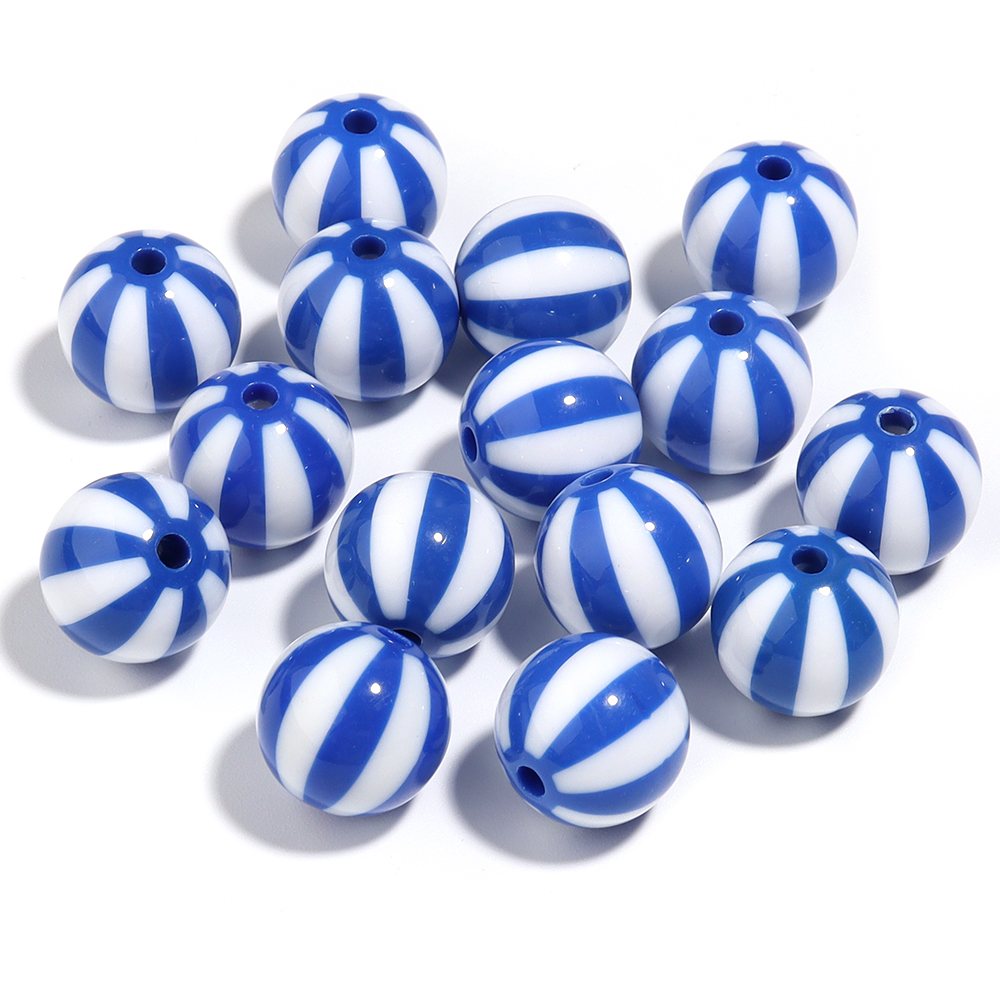 12mm 16mm 20mm akryl runde perler farvede stribede løse spacerperler til gør-det-selv håndlavede charms armbånd øreringe smykker fremstilling