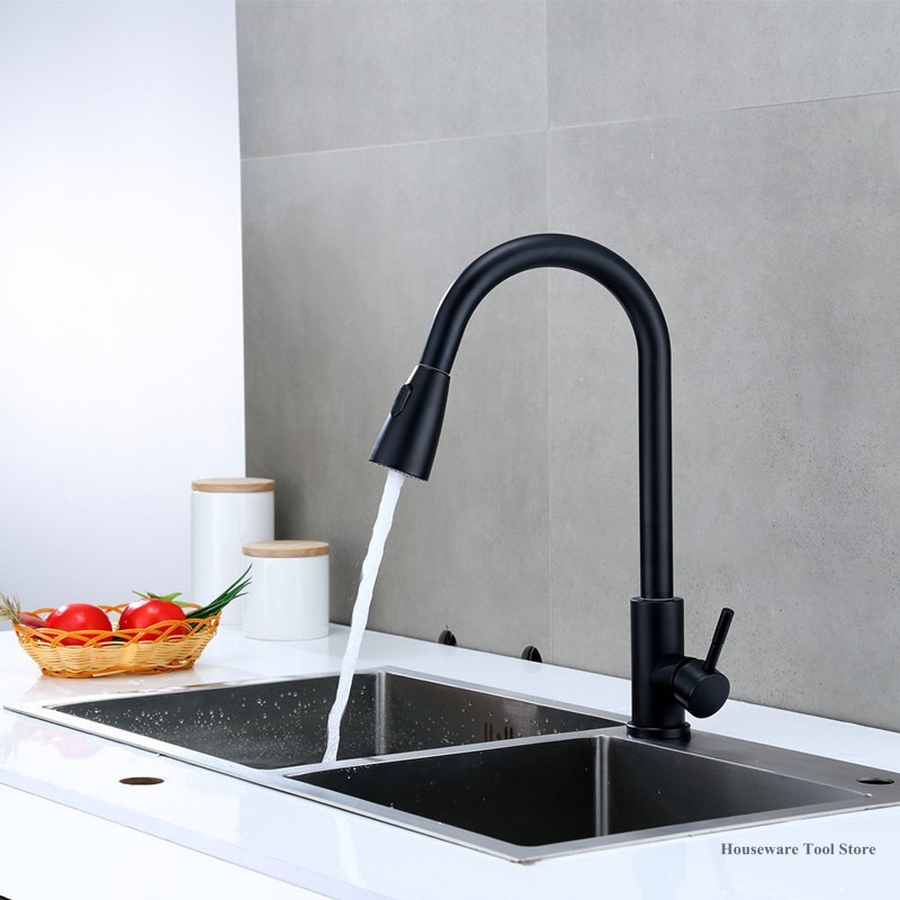 Stainless Steel Kitchen Tap Cold Water Way Outlet Pipe Tap Basin Plumbing Hardware Sink Faucets Sprayer Head Kitchen Faucet