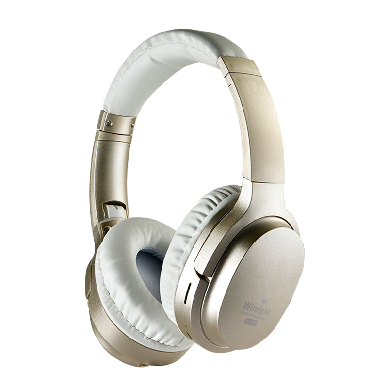 Wireless Headphone Active Noise Cancelling Headphone Bluetooth 5.0 with Microphone Foldable Headphone Super HiFi Bass Headphone: Gold