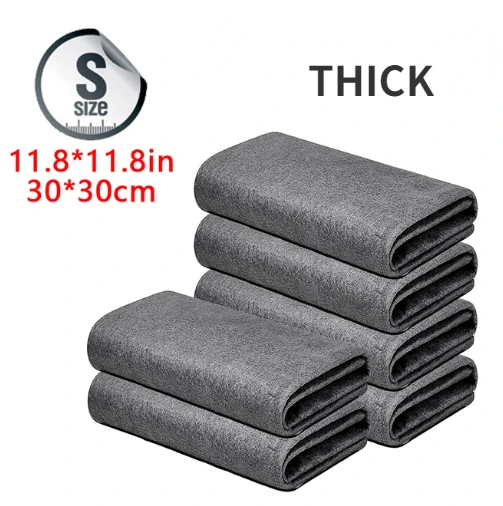 Paño mágico de limpieza engrosado, paños reutilizables de microfibra sin rastro para ventana de coche, trapos de limpieza de vidrio, toallas, herramientas de trapo de limpieza para el hogar: Verde / 5 piezas