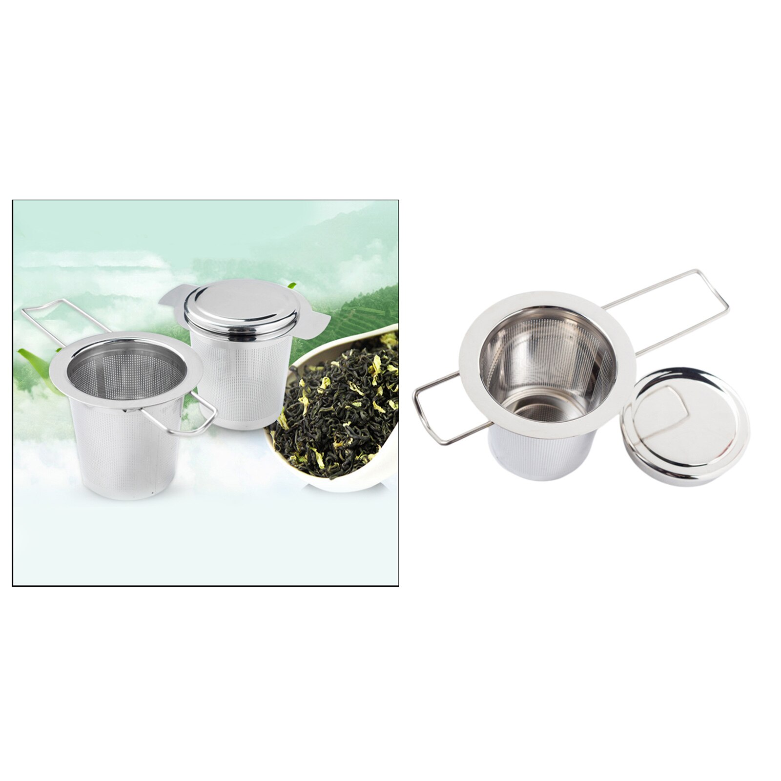 Stainless Steel Tea Infuser Tea Filter Steeping Mesh Strainer with Lid Tea Accessories