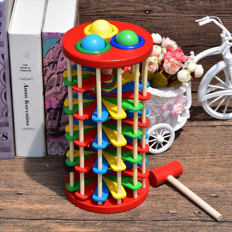 Houten Kinderspeelgoed Klop Bal Ladder Kids Handen-Op Grownups Decompressie Desktop Game Baby Hout Klop Speelgoed Bal onze Ballen