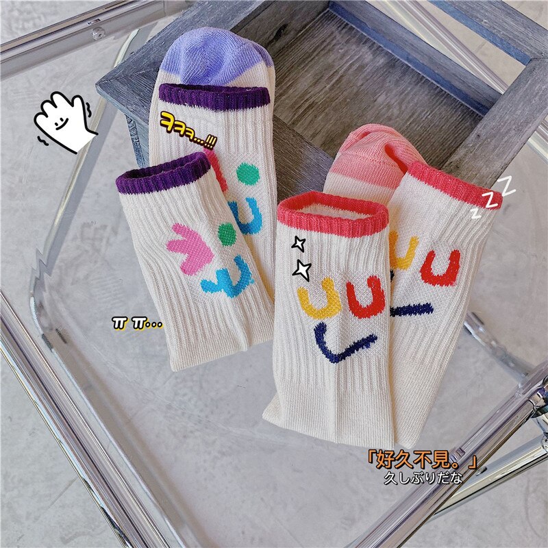 Koreanische freundlicher Socken Für Mädchen Frühling Und Sommer Ausdruck Serie Für Jungen Freie Größe freundlicher Gekämmte Baumwolle Socken