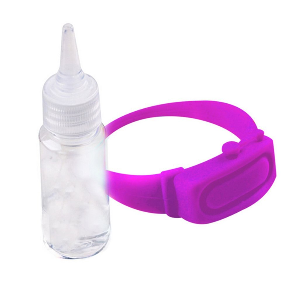 Pulsea dispensado de mano desinfetante de manos dispensado de gel de sílie potátil bombas desinfetante pulseas de mano pulsea de muñea: rose red