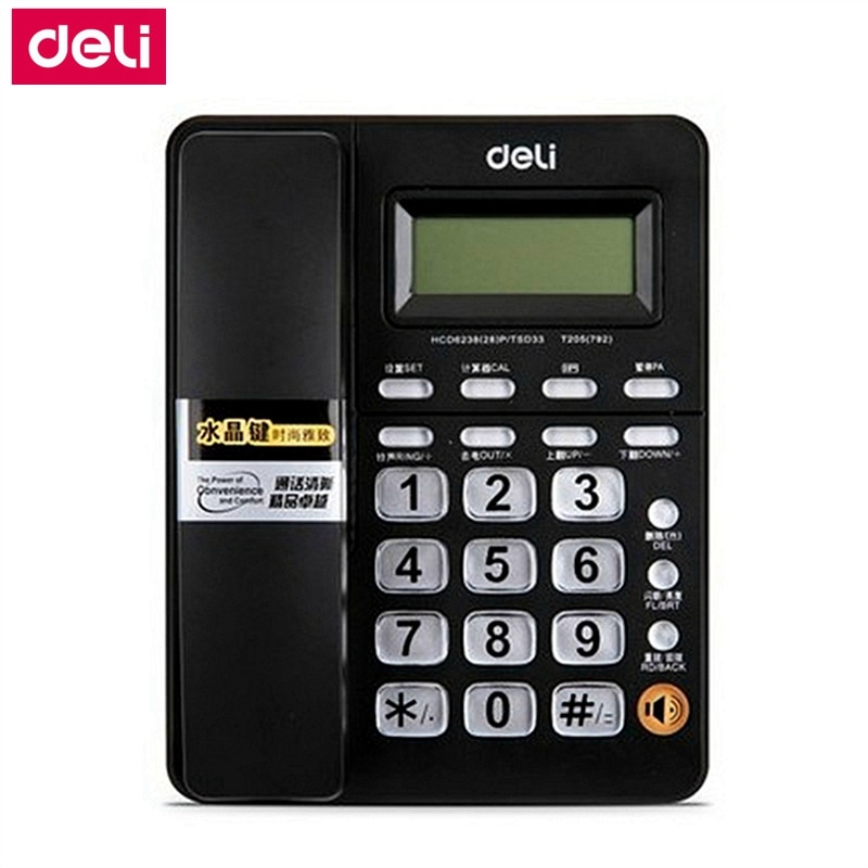 Deli 792- zits telefoonset met snoer, 3.0 " tft-scherm, kantoortelefoonset voor huishoudelijk gebruik