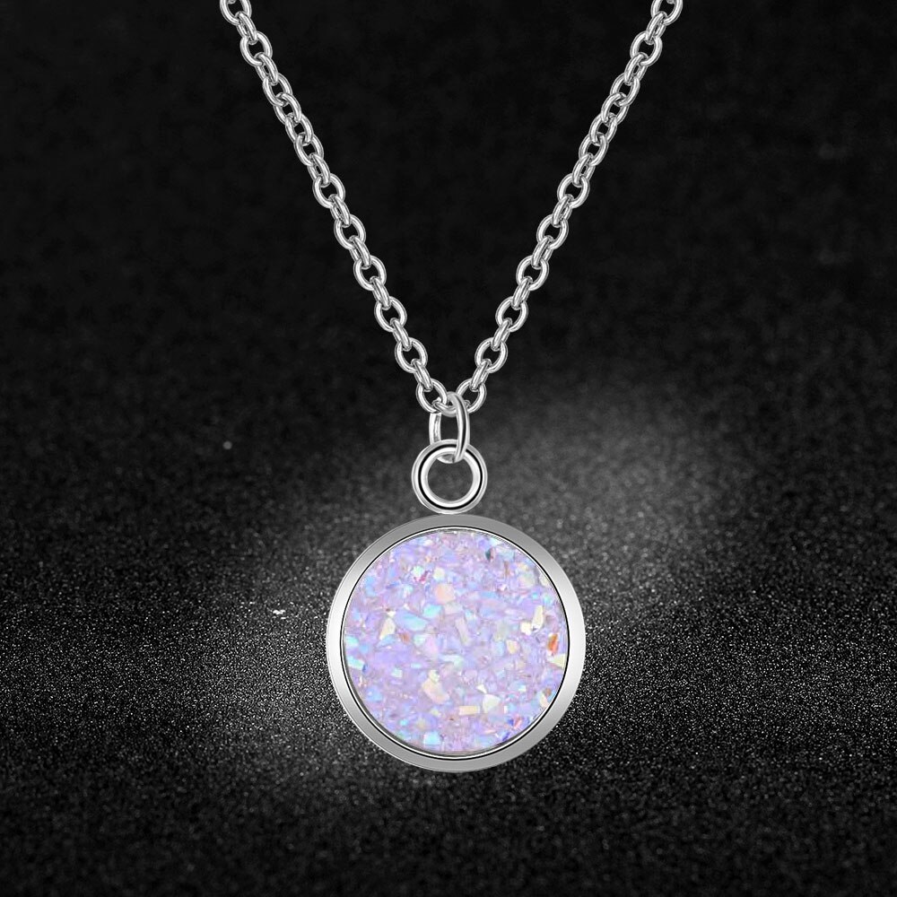 AAAAA 100% Roestvrij Staal Shining Resin Charm Ketting voor Vrouwen Nooit Aantasten Sieraden Ketting: JN149-2