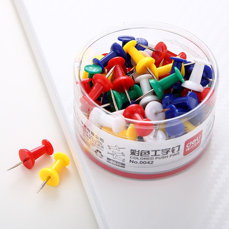 80pcs Standard Push Pins Box Set Mini Colored Map Pin Stationery Office Meeting Thumb tack School Teacher Supplies 6575