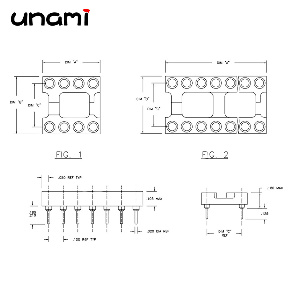 10 st ic-sockel dip 6 dip 8 dip 14 dip 16 dip 18 dip 20 dip 28 dip 40 stift runt hål 2.54 pcb-kontakt dip-sockel: Mörkgrå / 4p