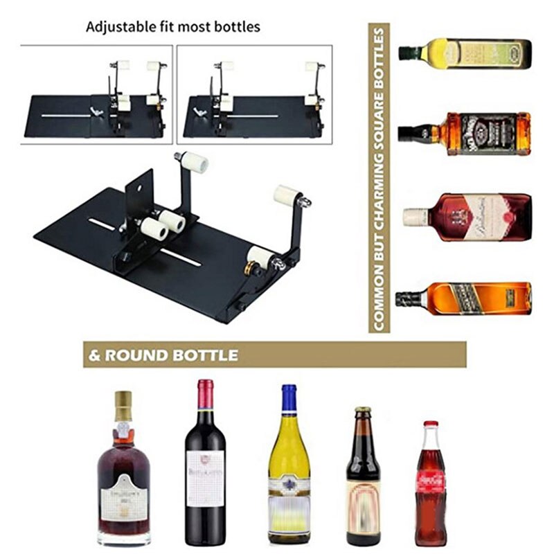 Glass Bottle Cutter Square Round Bottle Cutting Machine Wine Bottles Cutter Tool with Accessories FOU99