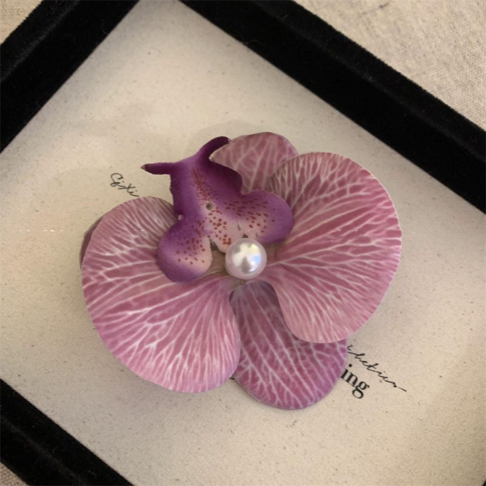 Accesorios para el cabello Clip para el cabello de flores, adorno para el cabello, horquilla de Orquídea rosa, pasadores laterales, tocado, pasadores bohemios: Azul